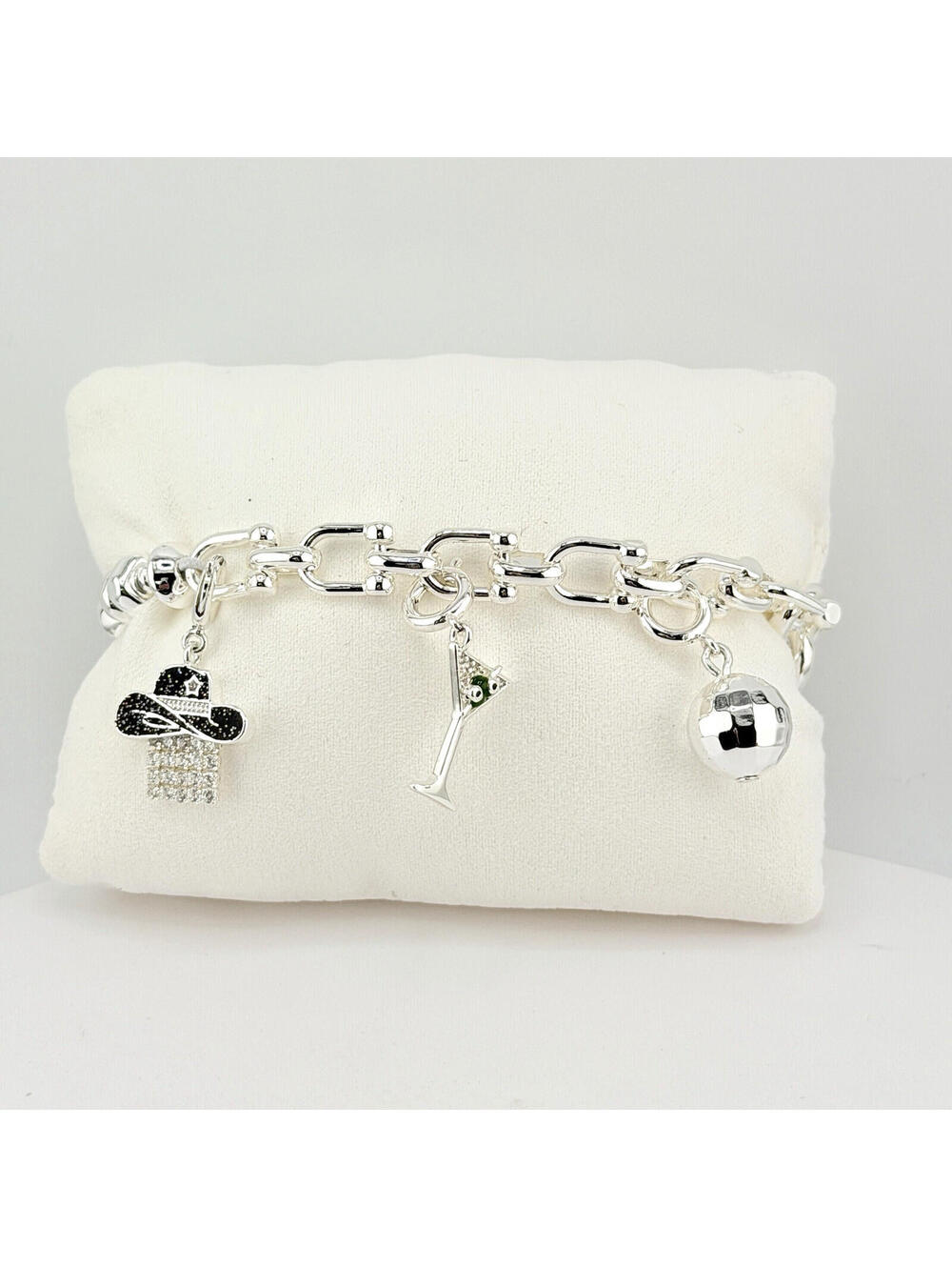 Bomb Party Charmelier Charm Bracelet "Disco Cowgirl" Silver BR76036